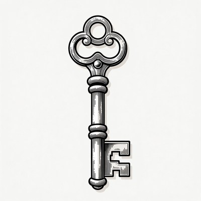Vintage key with intricate design