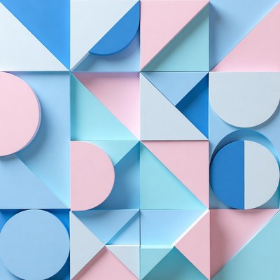Geometric shapes in soft colors