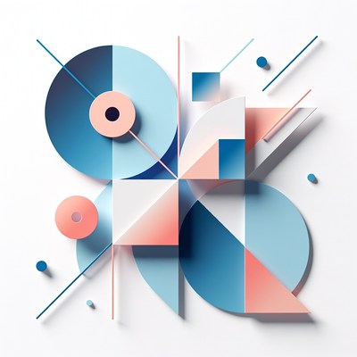 Modern geometric shapes in vibrant colors