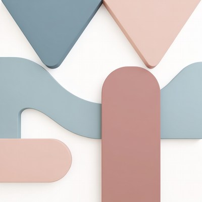 Shapes in soft colors on a wall