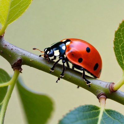 Ladybug resting on a branch