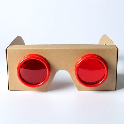 Red cardboard glasses for viewing