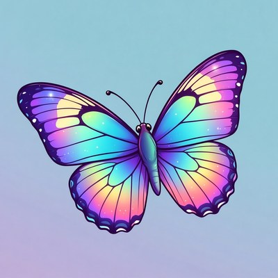 Colorful butterfly on a light background