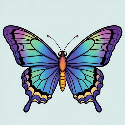Colorful butterfly with detailed wings