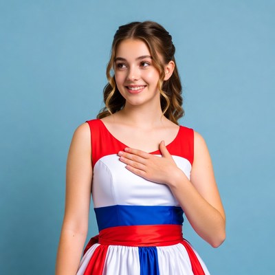 Young girl in colorful dress