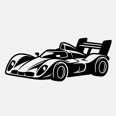 Racing car design in black
