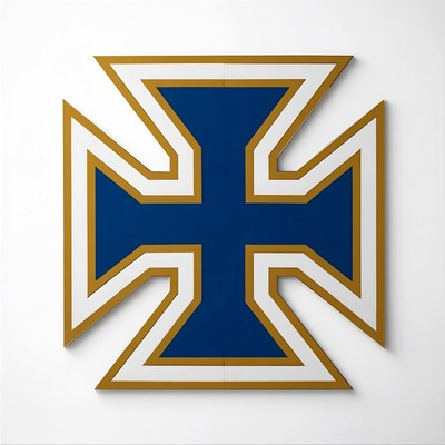 Military cross design on white background