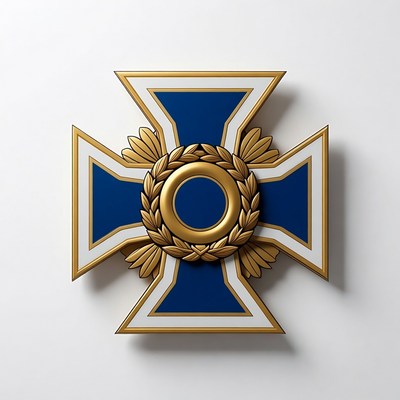 Military medal design on a plain background