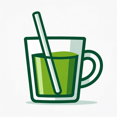 Green drink in glass cup