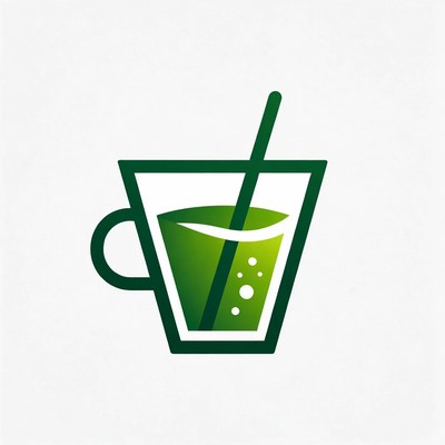 Green drink in a glass cup