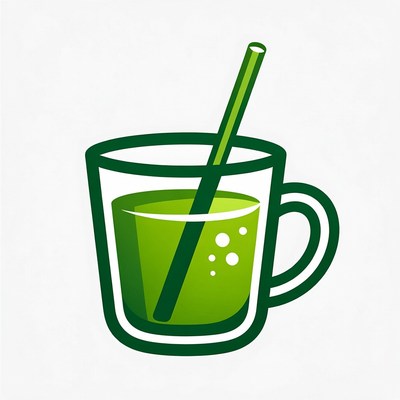 Green drink in a clear cup