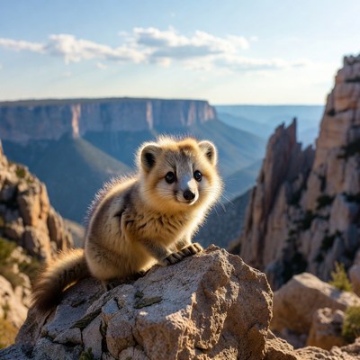 Animal on rocky mountain edge