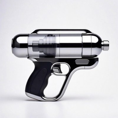 Modern toy gun concept design in metallic style