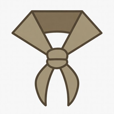 Simple brown bandana design with knot