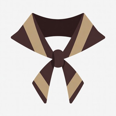 Brown and beige neck scarf design