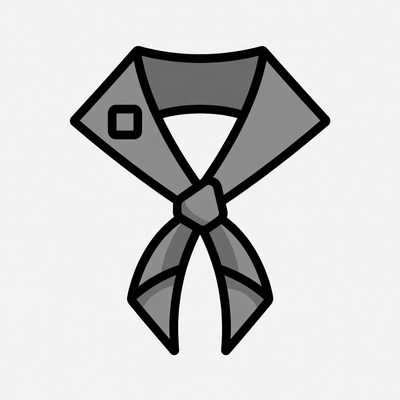 Gray scarf design on plain background