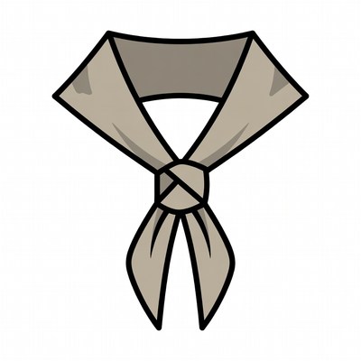 Scarf tied around neck in simple style