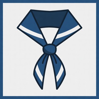 Blue and white neckerchief design