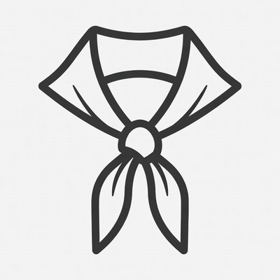 Neck scarf tied in a knot