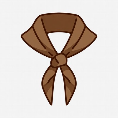 Brown scarf tied in a knot