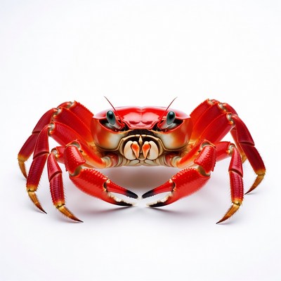Red crab on white background