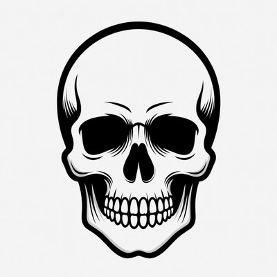 Black and white skull design artwork