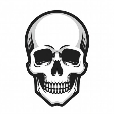 Skull design with black outline for artwork