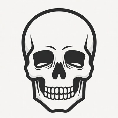 Skull design with clear outline
