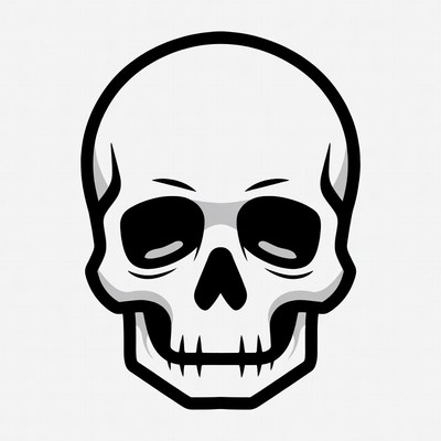 Skull illustration in simple design