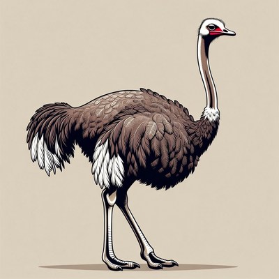 Ostrich standing on a plain