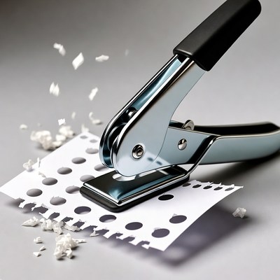 Paper hole punch in action