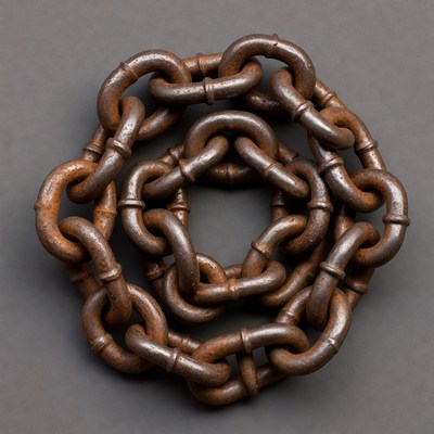 Chain arrangement on gray surface