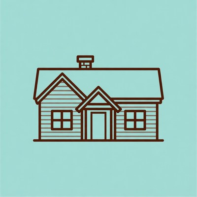 Simple house drawing on light background