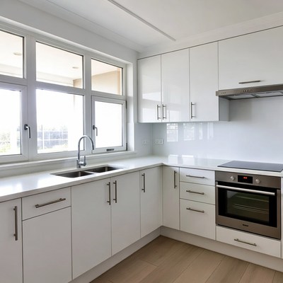 Bright kitchen with modern design features