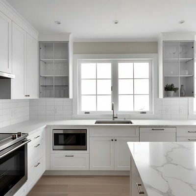 Modern kitchen with bright natural light