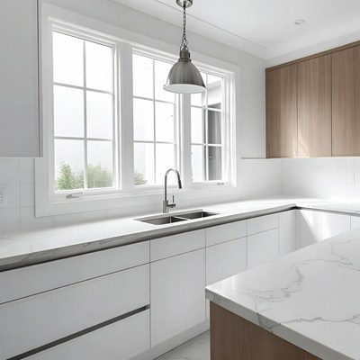 Modern kitchen with natural light