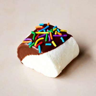 Sweet marshmallow with chocolate coating