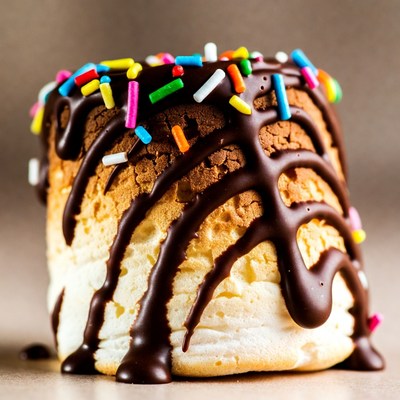 Dessert with chocolate and sprinkles