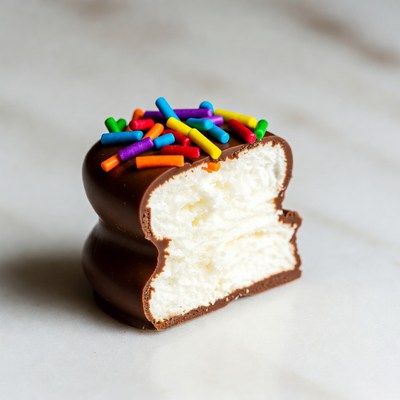 Chocolate treat with colorful sprinkles
