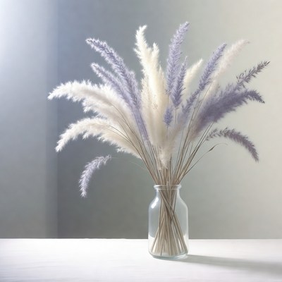 Pampas grass arrangement in a vase