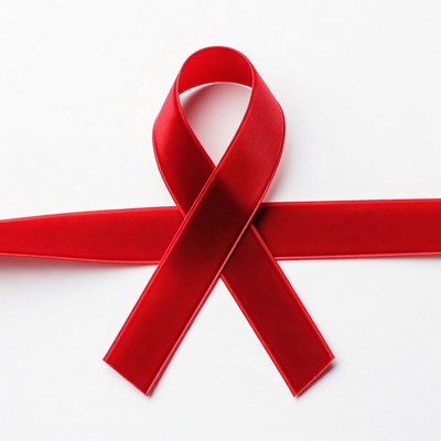 Red ribbon for awareness campaign