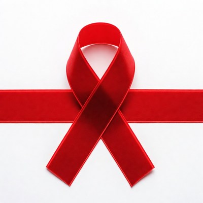 Red ribbon symbol for awareness