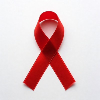 Red ribbon symbol for awareness
