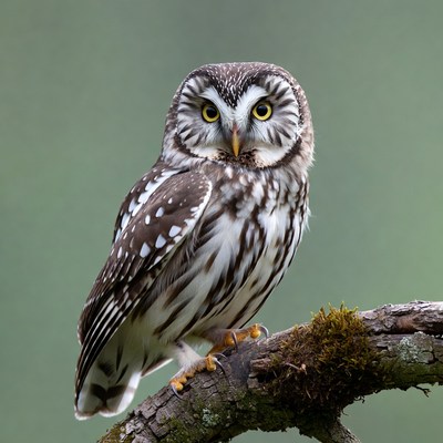 Owl perched on a branch in nature
