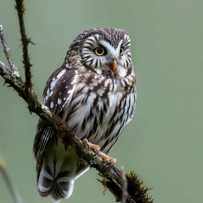 Owl perched on a branch in nature