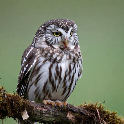 Owl perched on a branch in nature