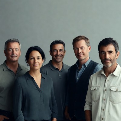 Group of people standing close together