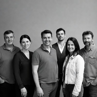 Group portrait in black and white