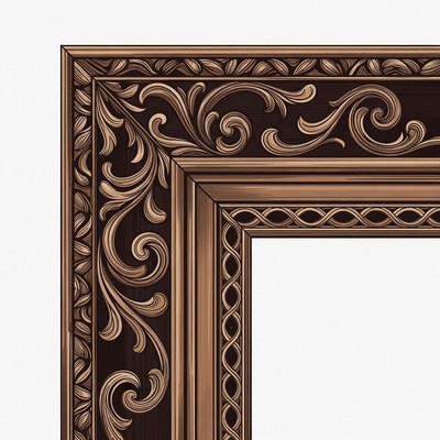 Decorative wooden frame design detail