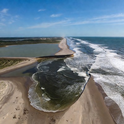 Coastal scene with waves and sand